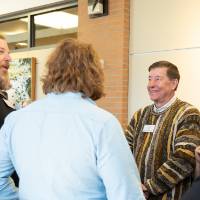 Guests conversing at the Lynn M. Blue Connection Naming Ceremony